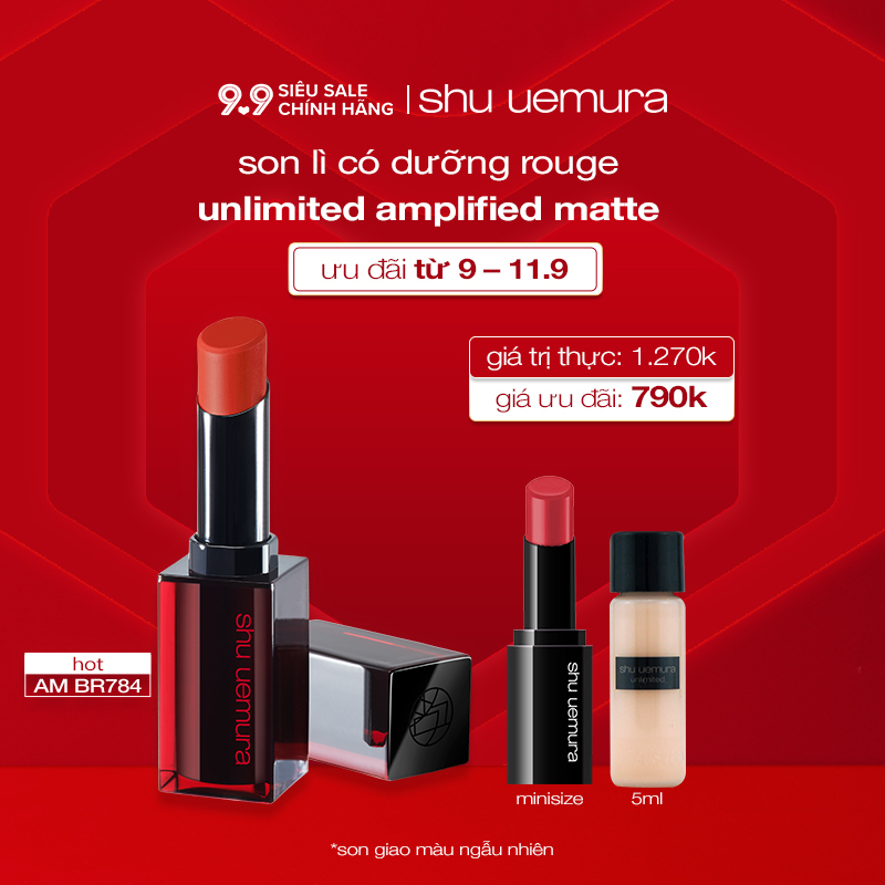 son lì có dưỡng shu uemura rouge unlimited amplified matte lipstick 3g cao cấp