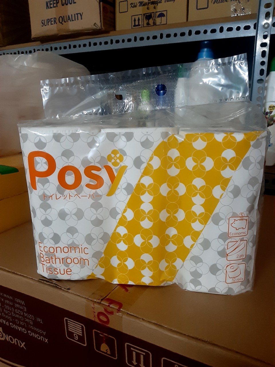 [HCM]Giấy vệ sinh Posy Economic 12 cuộn/ túi