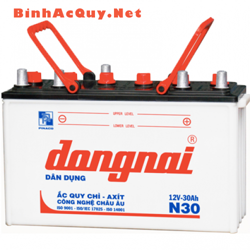 BÌNH ẮC QUY ĐỒNG NAI N30 12V-30AH dùng cho mô tơ nhỏ, thắp sáng, kích cá...