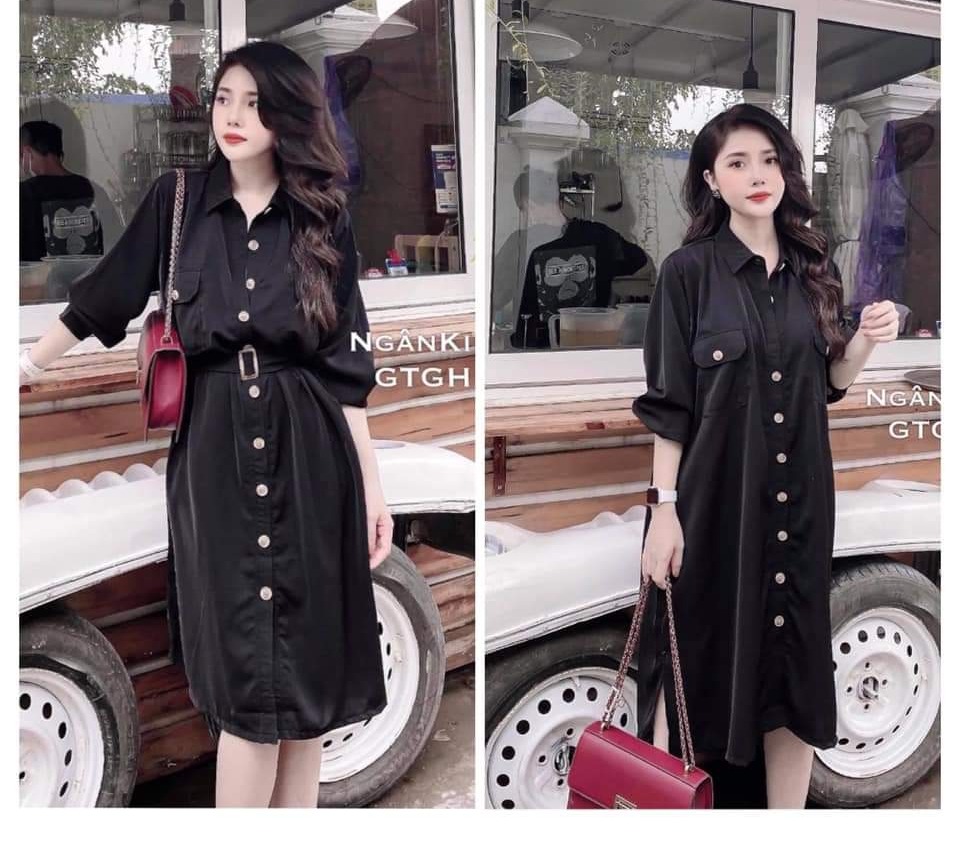 [freeshipmax] Váy đầm bầu đẹp-đầm bầu đẹp thiết kế bèo nhún cổ cho mẹ bầu