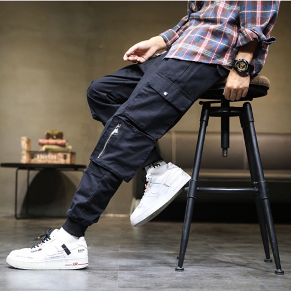 Quần Jogger Túi Hộp Nam Cao Cấp Phối Túi Kéo Khoá Cá Tính Chất Kaki Co Giãn Thời Trang 4MEN QUAN JOGGER 9000027C4