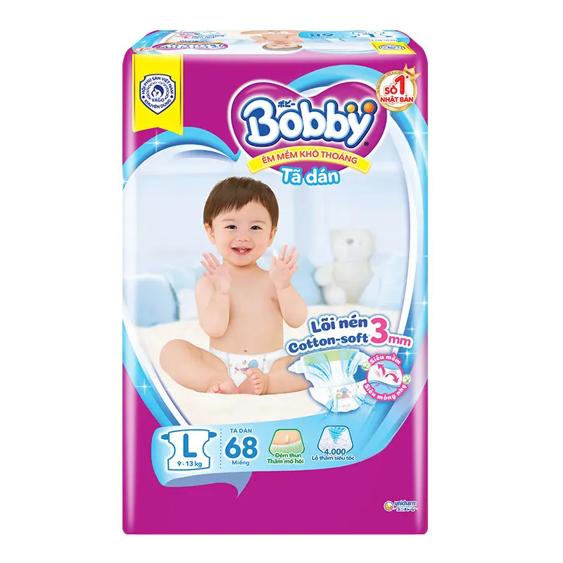Tã dán Bobby Đủ Size M76/L68/XL68/XXL56