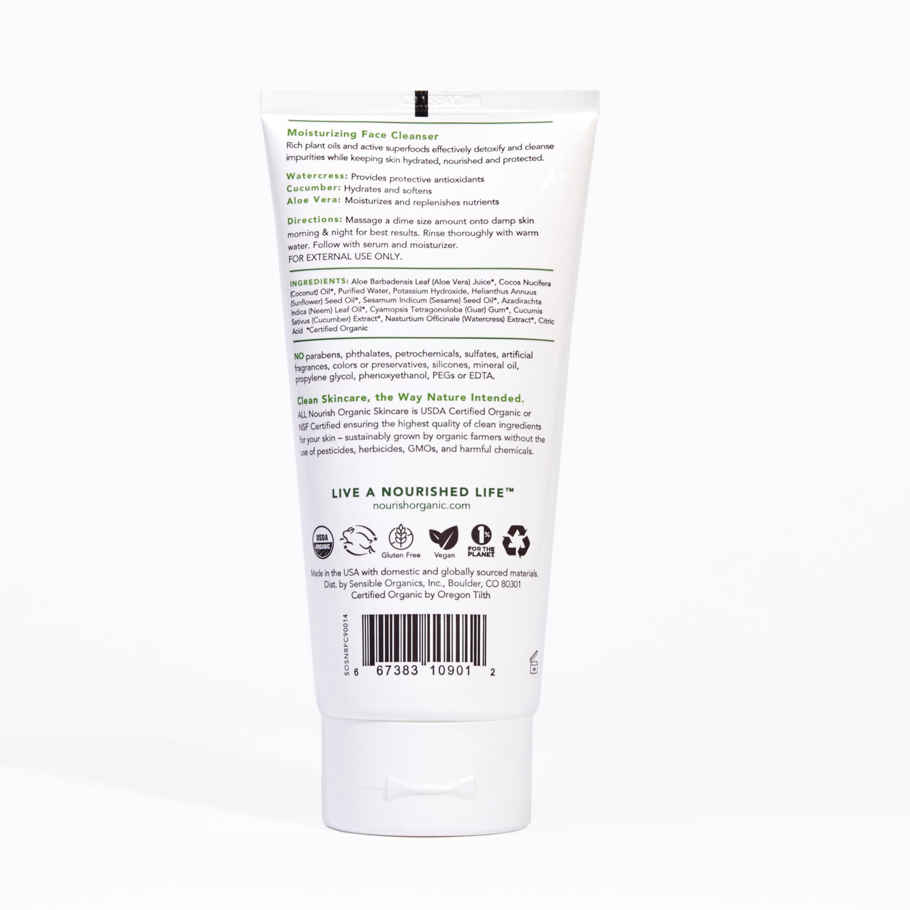 Sữa rửa mặt hữu cơ Nourish Organic 177ml