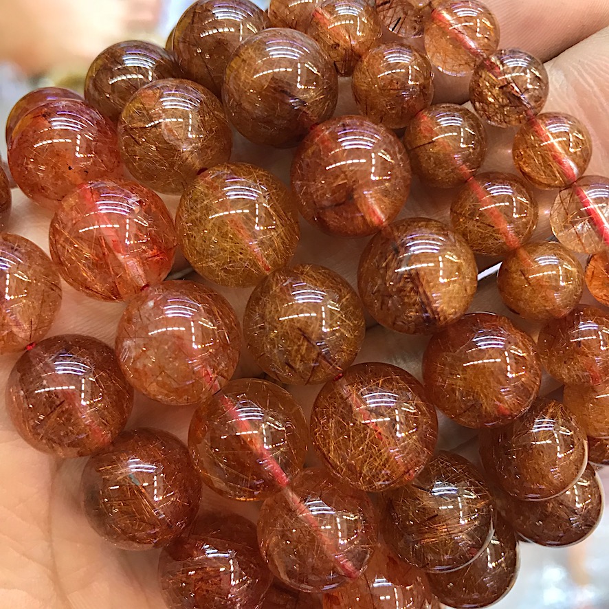 Sỉ vòng tay thạch anh tóc đỏ phong thủy