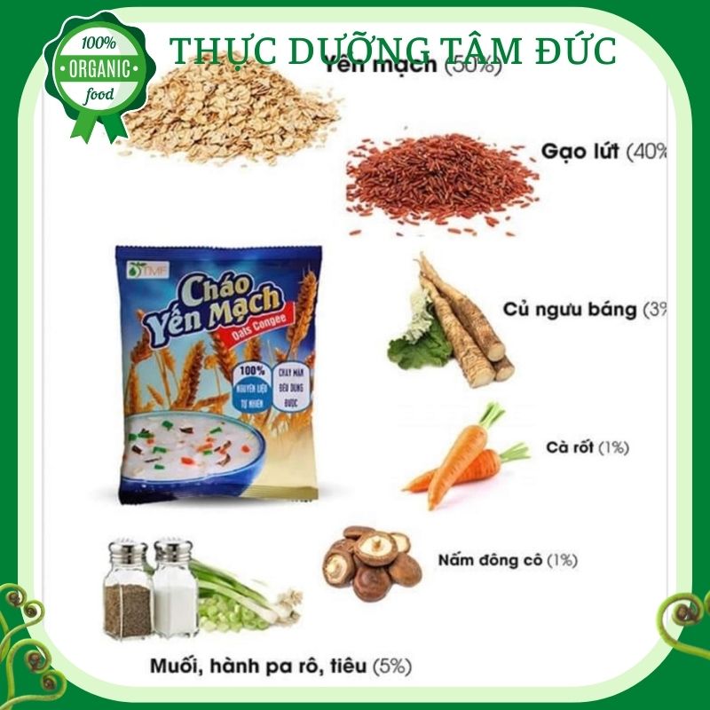 Cháo dưỡng sinh yến mạch tâm minh foods gói 50g