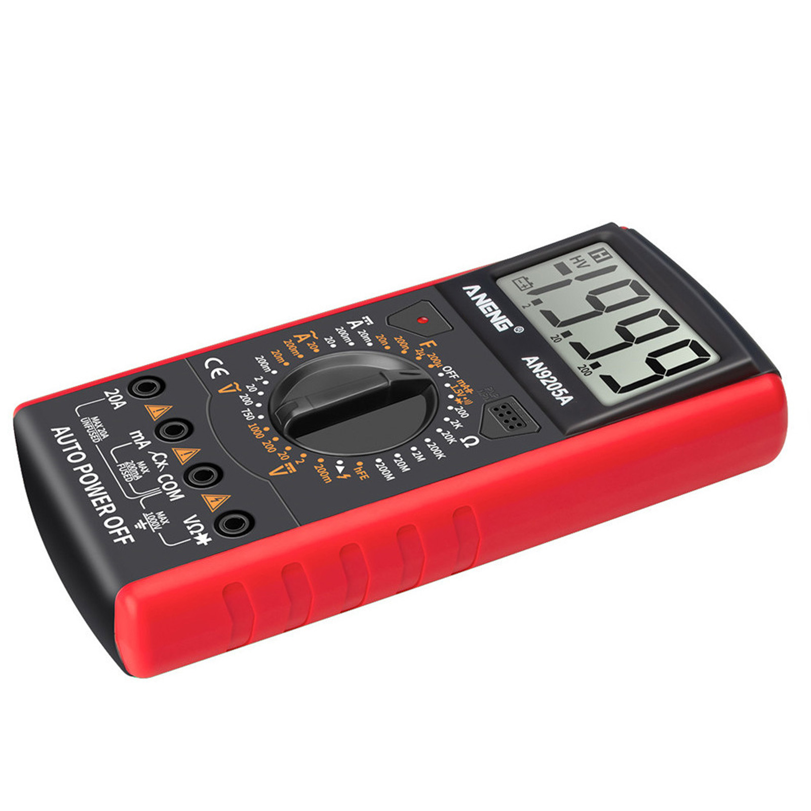 ANENG AN9205A Digital Multimeter 3 1/2 LCD Display 1999 Count Manual Range Meter AC DC Resistance Capacitance Transistor Tester Ammeter with Backlight NCV Test Meter
