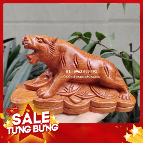 Tượng con hổ bằng gỗ hương 20 cm