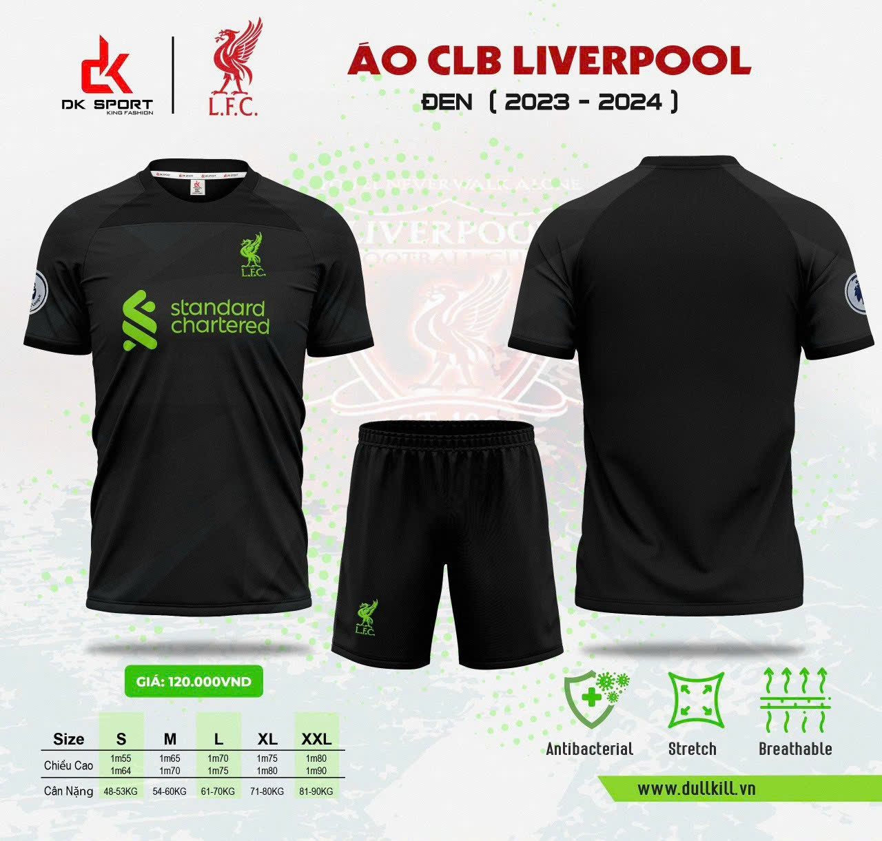 Bộ Đồ Đá Banh CLB Livepool màu đen