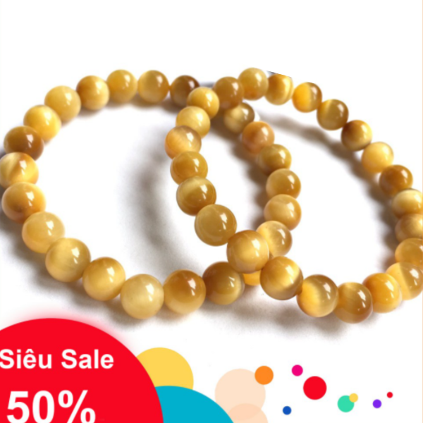 [HCM]Vòng tay đá Mắt Hổ Vàng Mệnh Kim Thổ  8 LY-10LY-12LY-14LY-16LY siêu đẹpchuỗi phong thủy cao cấpquà tặng ý nghĩahình thực tế