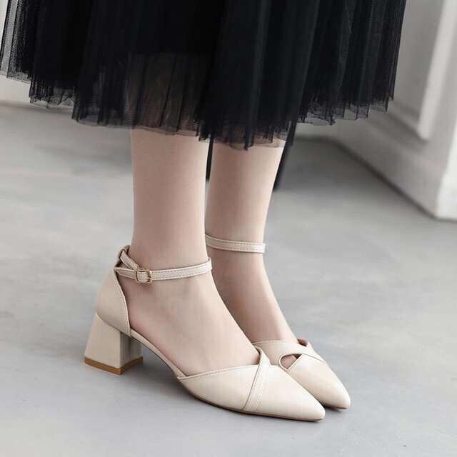 >> BÁO GIÁ GIÀY NỮ SỤC MÓC VUÔNG MŨI NHỌN ĐẾ 3P | Shopee Lazada Sendo Tiki mới nhất 24 Giày Cao Gót Nữ Mũi Nhọn Đế Vuông, Sandal Nữ Thời Trang Gót Cao 3P Form Chuẩn Màu Kem