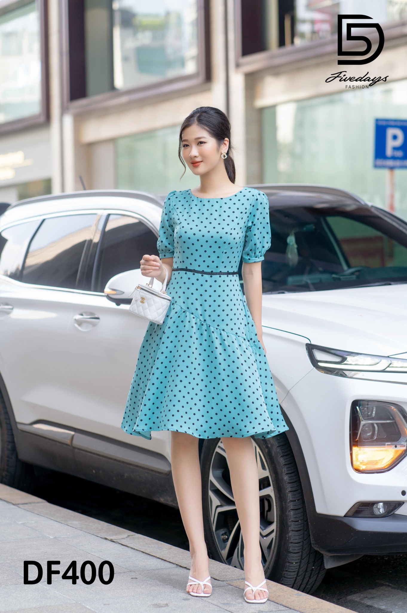 Fivedays - Đầm xoè chấm bi