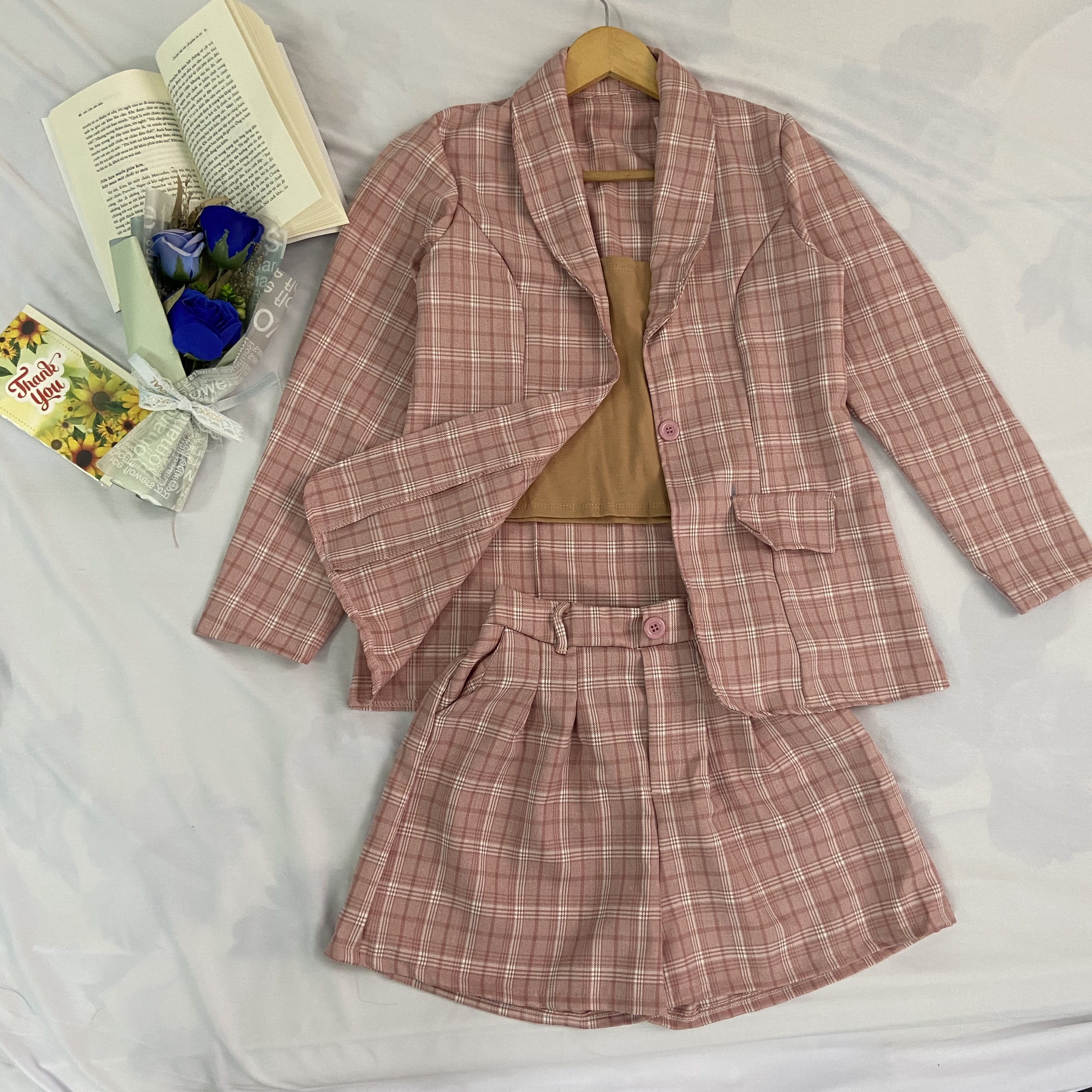 [Ảnh Thật] Sét vest ba món vải bố