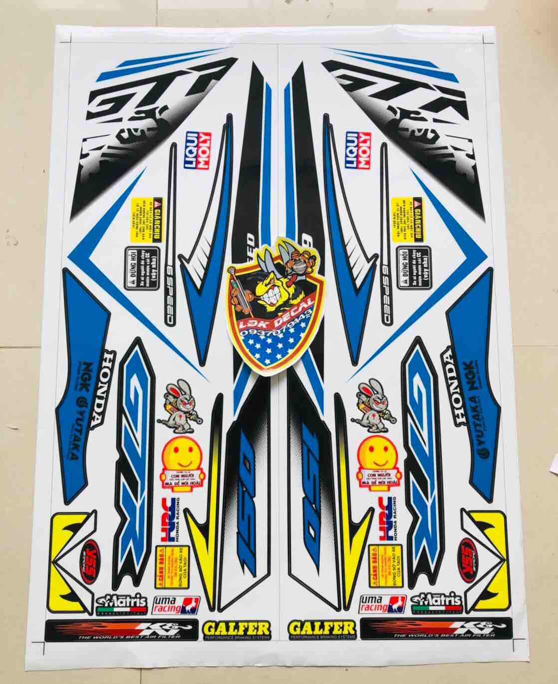 Tem rời Winner GTR trắng xanh