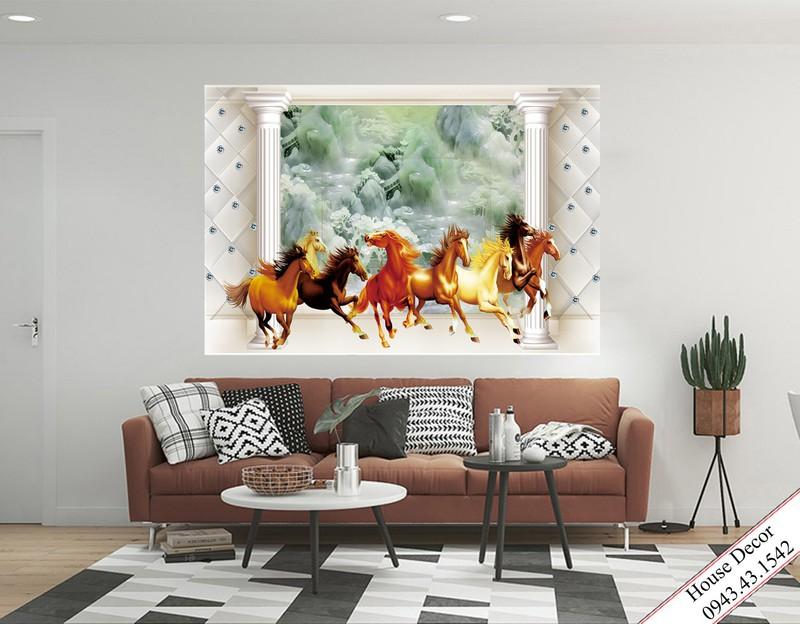 Tranh trang trí phòng khách 3d Mã đáo thành công TC3D05 - Tranh trang trí, tranh treo tường, tranh treo phòng khách, tranh treo phòng ngủ, tranh treo tường 3D, tranh đính đá, tranh nghệ thuật, tranh phong thủy