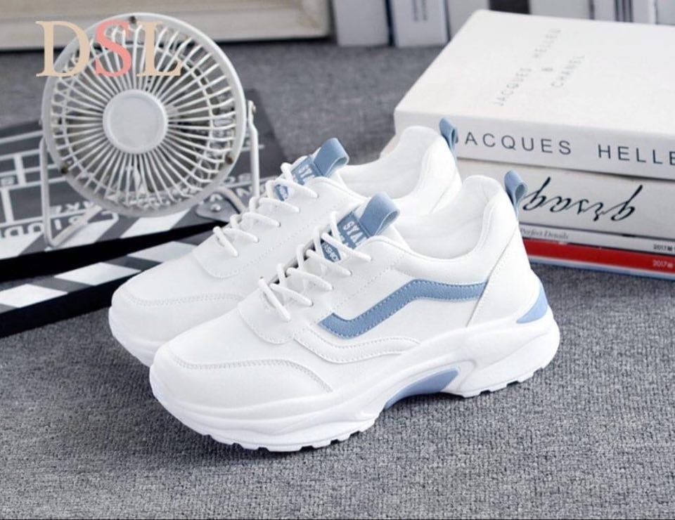 Mẫu Giày nữ đẹp giày sneaker nữ fine chất đẹp (trắng viền hồng, viền xanh)