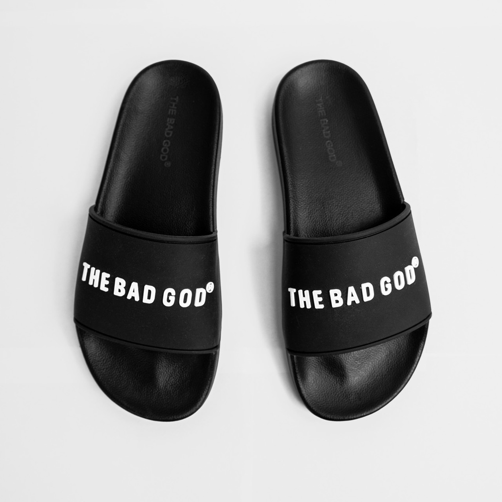 Dép quai ngang slipper The Bad God Basic fullbox chữ trắng