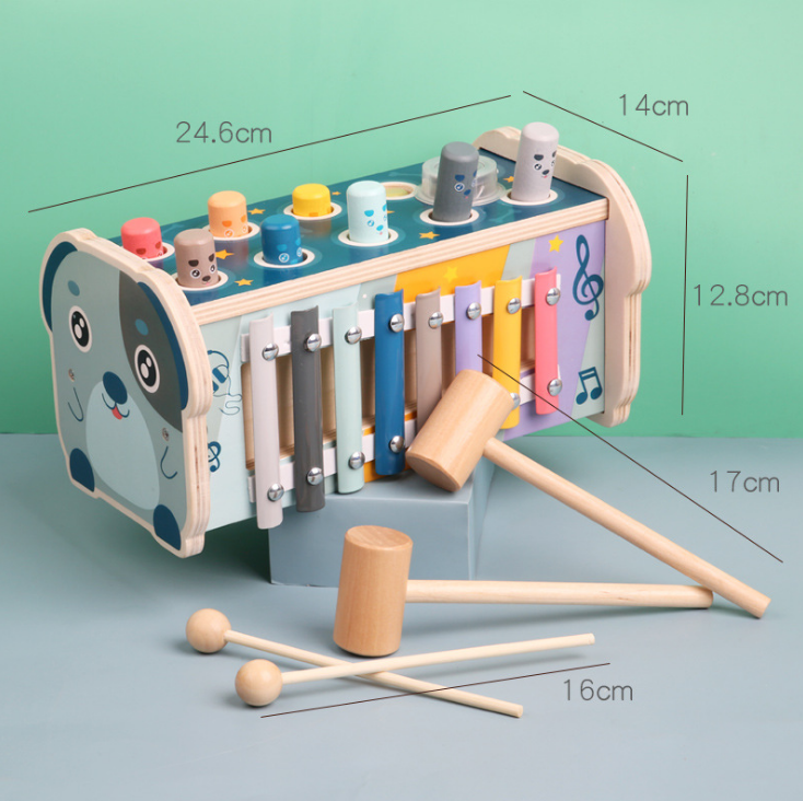 Đồ chơi đập chuột kết hợp đàn gỗ cho bé (có âm nhạc)