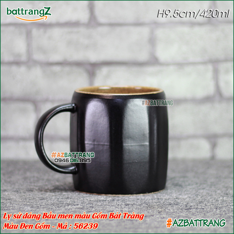 [OXY] Ly sứ dáng bầu men gốm Bát Tràng AZ
