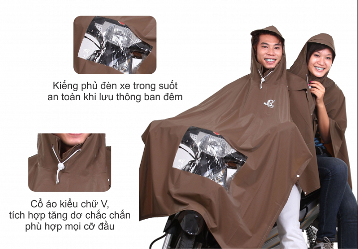 Áo Mưa Rando Cổ Rùa Cao Cấp 2 Nón Kiếng 0.23