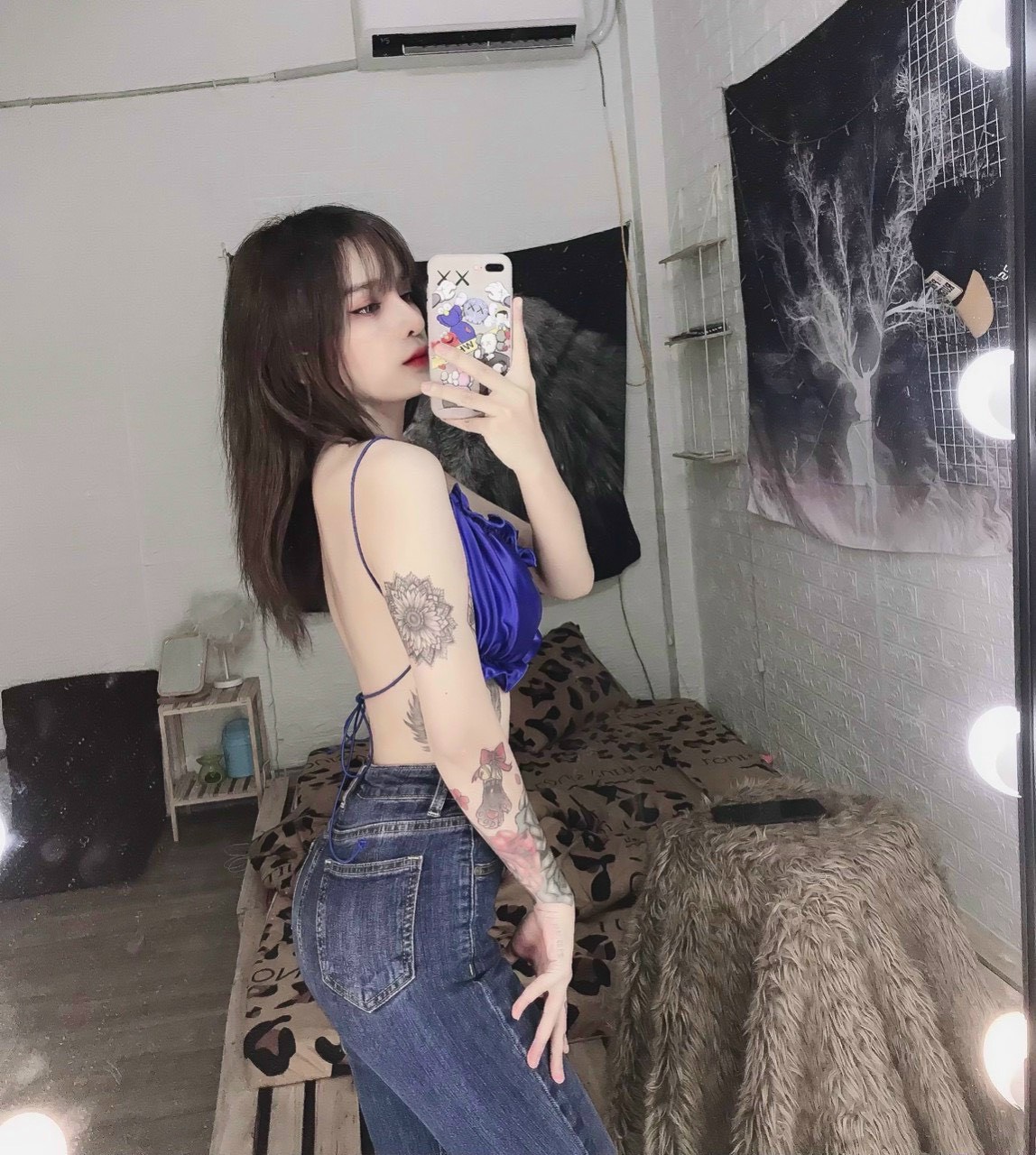 Áo kiểu croptop bèo hở lưng chéo dây cực sexy , chất phi lụa mềm mịn ( ảnh thật )