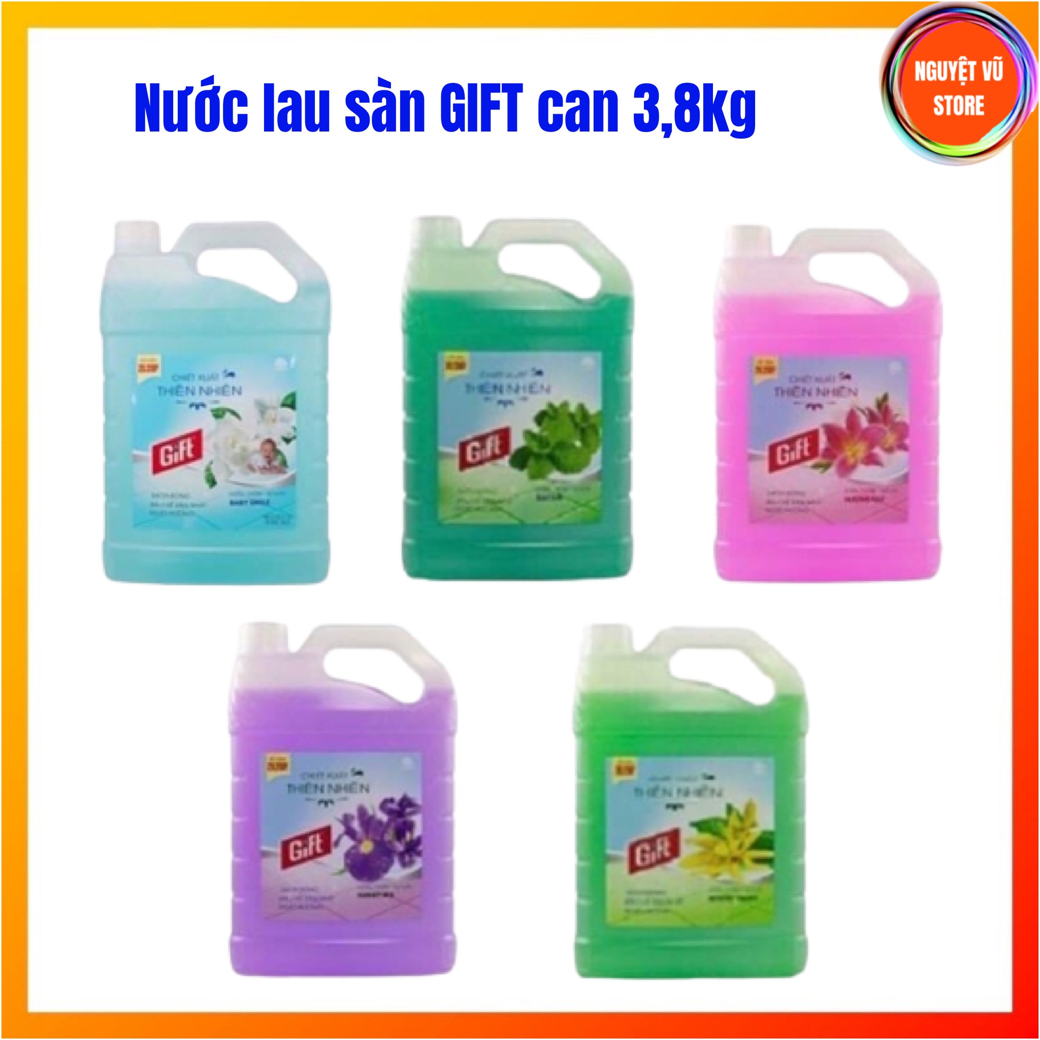 Nước lau sàn gift đậm đặc can 3.8kg siêu sạch - nguyet vu store