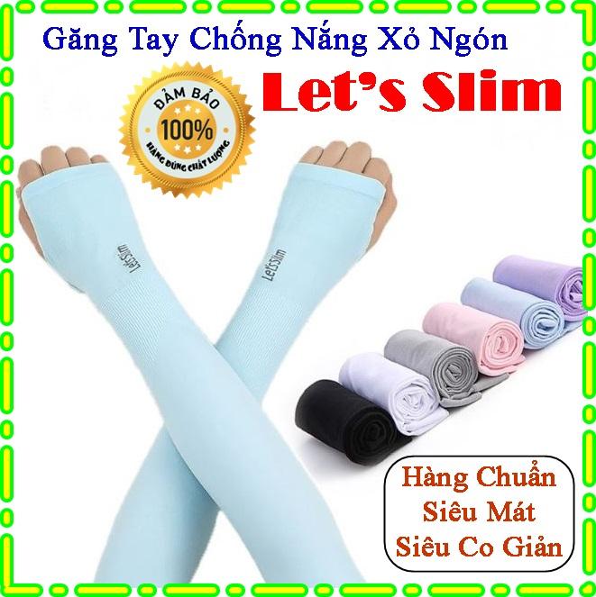 Găng tay chống nắng xỏ ngón Aqua-X Hàn Quốc - Bao tay đi phượt Letslim Siêu Mát chống tia UV - Ống tay đi xe máy phong cách