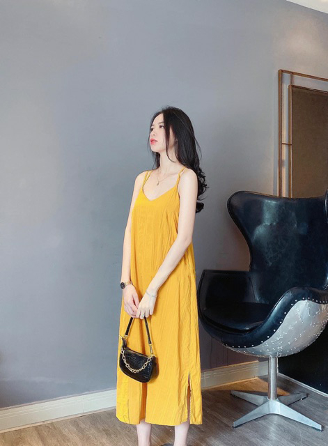 Đầm đũi maxi 2 dây đan lưng Selena huynh