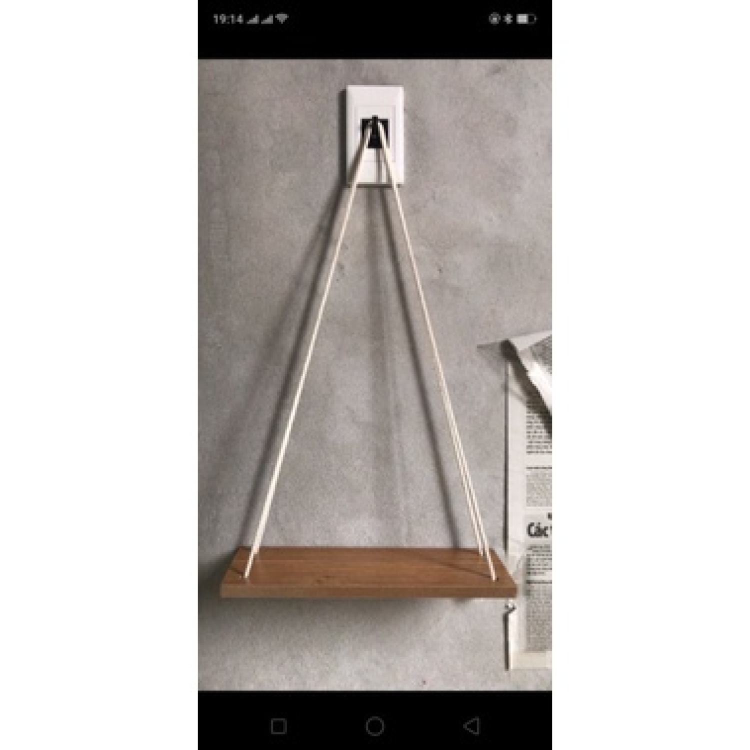 kệ gỗ treo tường + dây