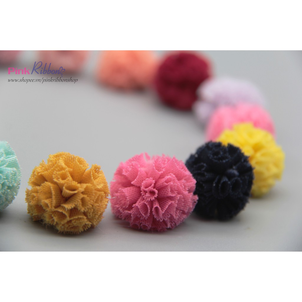 [SET 5 CÁI] Pompom các màu cỡ 2.5cm làm phụ liệu thời trang, may mặc