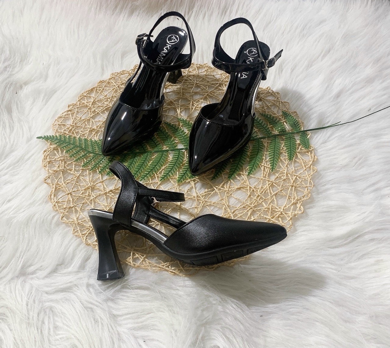 Sandal cao gót nữ 7p mũi nhọn T30