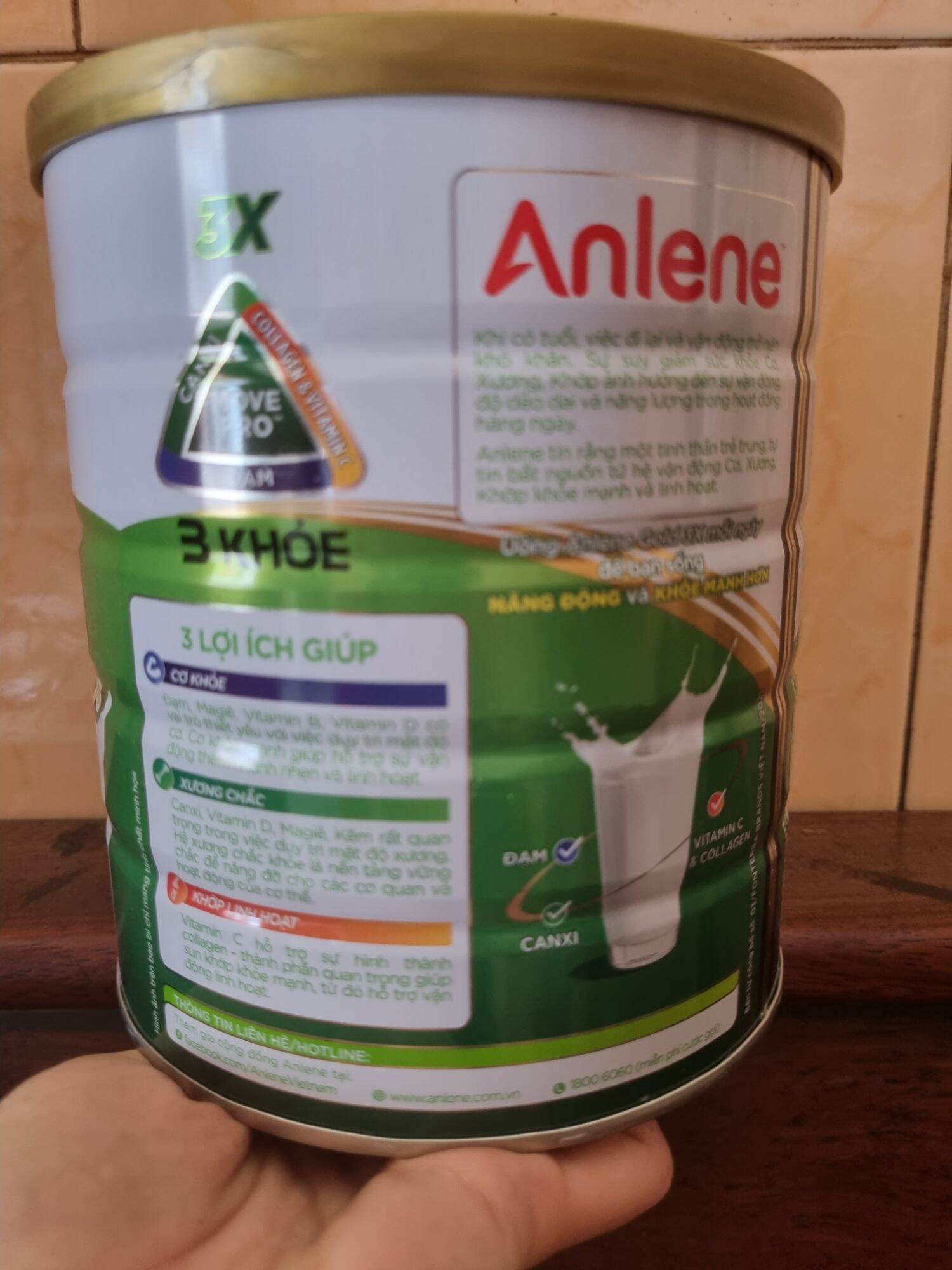 Sữa Anlene Gold 3x Hương Vani 800g