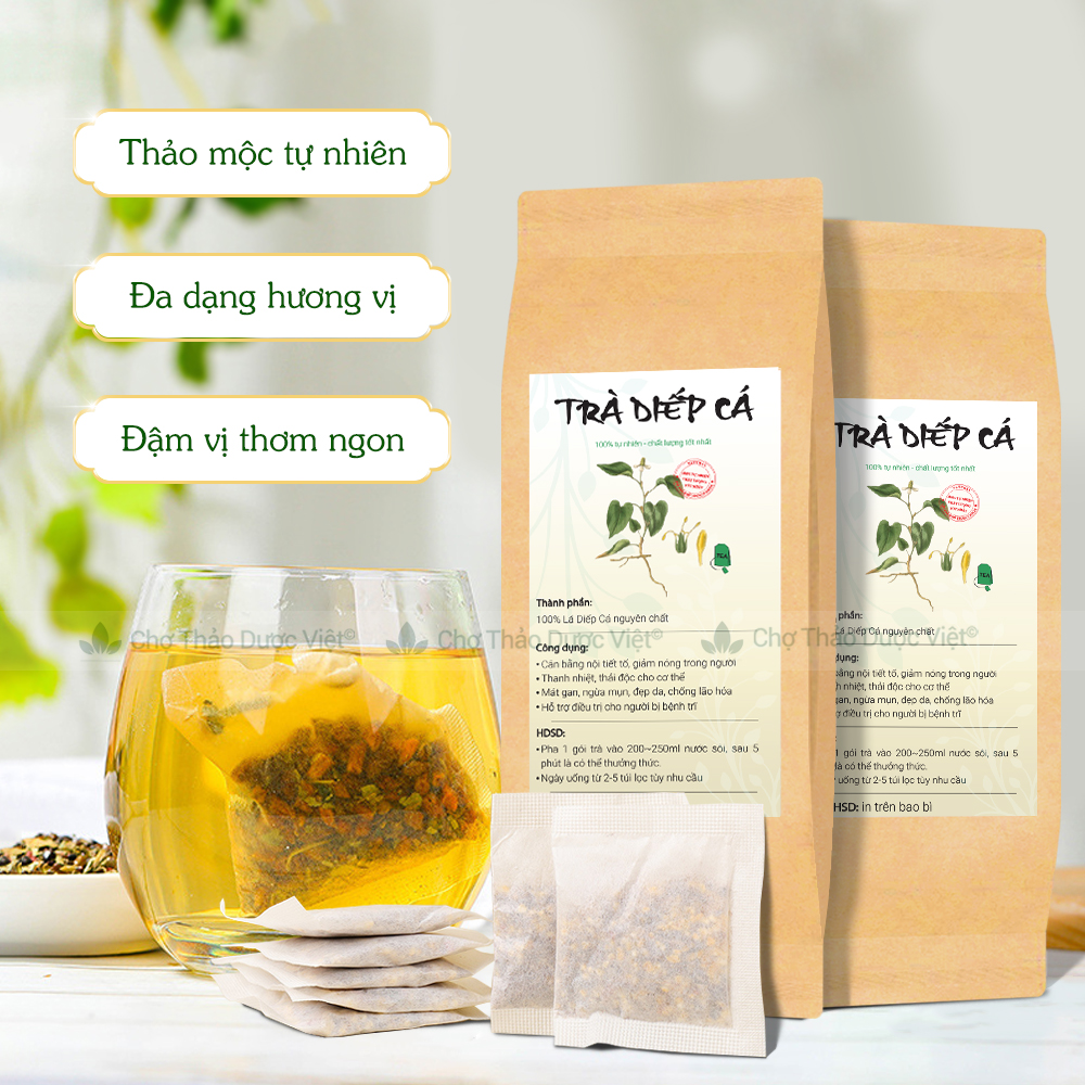 Trà diếp cá túi lọc bịch 30 túi x 3g, ngừa mụn, đậm vị trà thơm ngon, dễ uống, tốt cho sức khoẻ