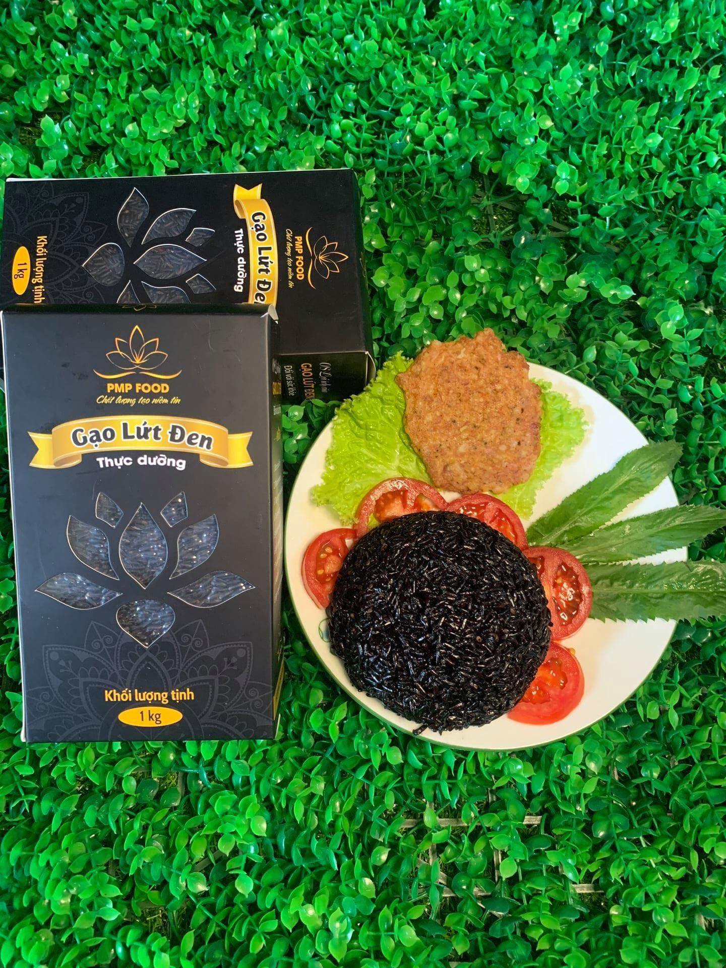 Gạo lứt đen thực dưỡng, gạo lức đen PMP Food 1kg/hộp