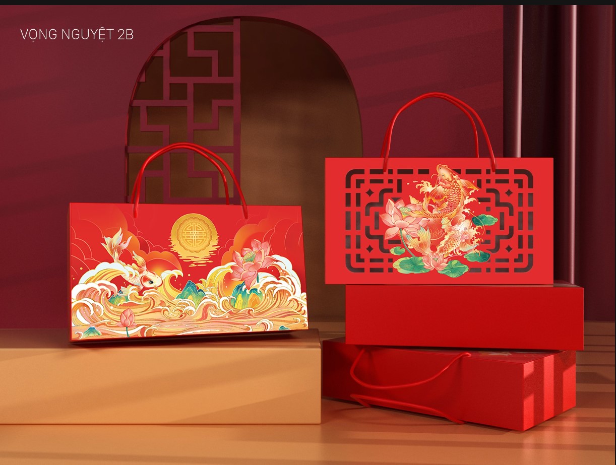 HỘP ĐỰNG BÁNH TRUNG THU 2 BÁNH 2023