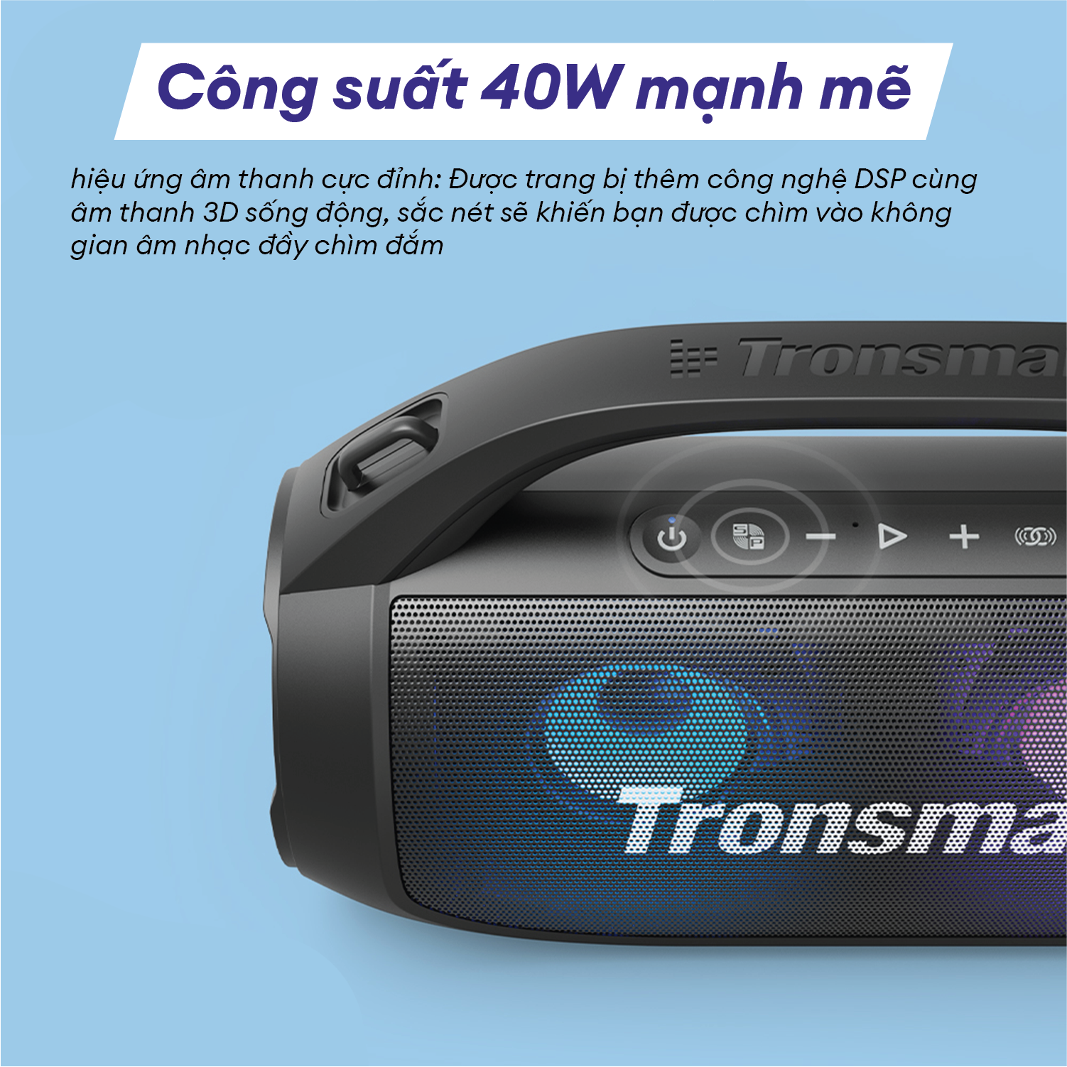 Loa Bluetooth di động TRONSMART BANG SE – Đèn LED Công suất 40W
