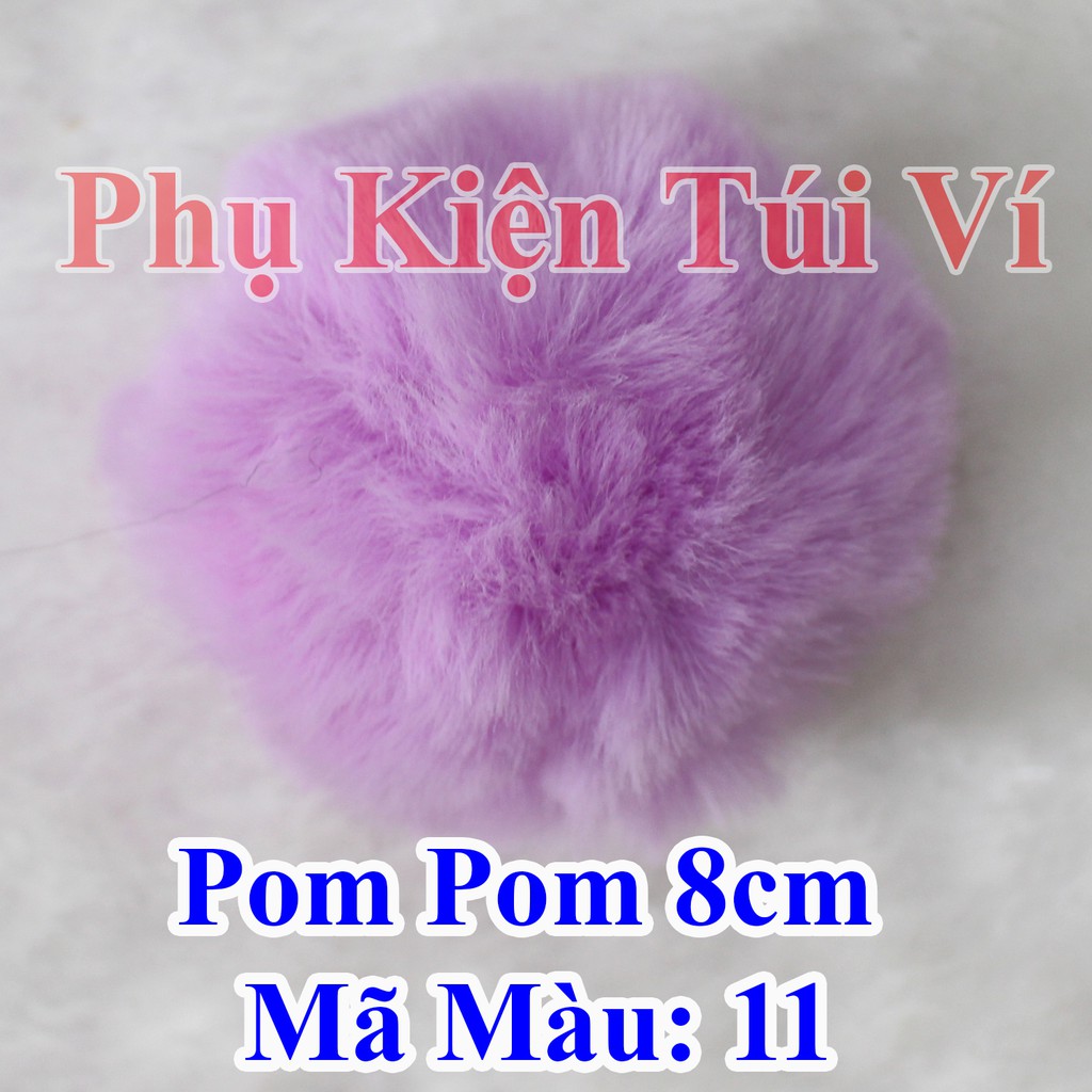 Pom pom trơn 8cm làm đồ handmade