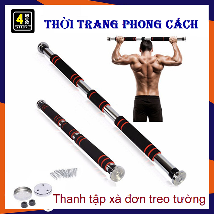Thanh Xà đơn treo tường gắn cửa nhiều cỡ từ 60-130cm không bắt vít / phù hợp tập gym thể thao tại nhà tăng cơ bắp - xà đơn gắn tường - hít xà đơn - xà đon treo tường