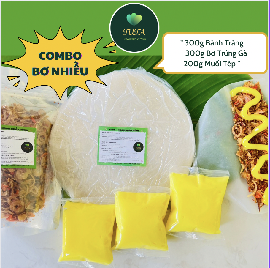 COMBO Bánh Tráng Phơi Sương , Muối Tép Hành phi