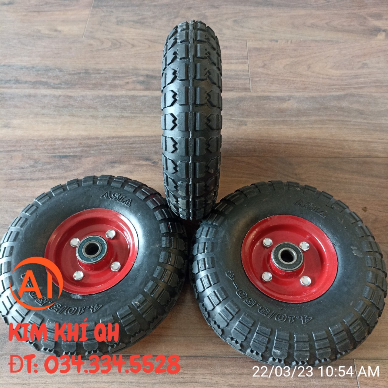 Bánh Xe Cao su Đỏ 25cm - thay thế bánh xe đẩy hàng