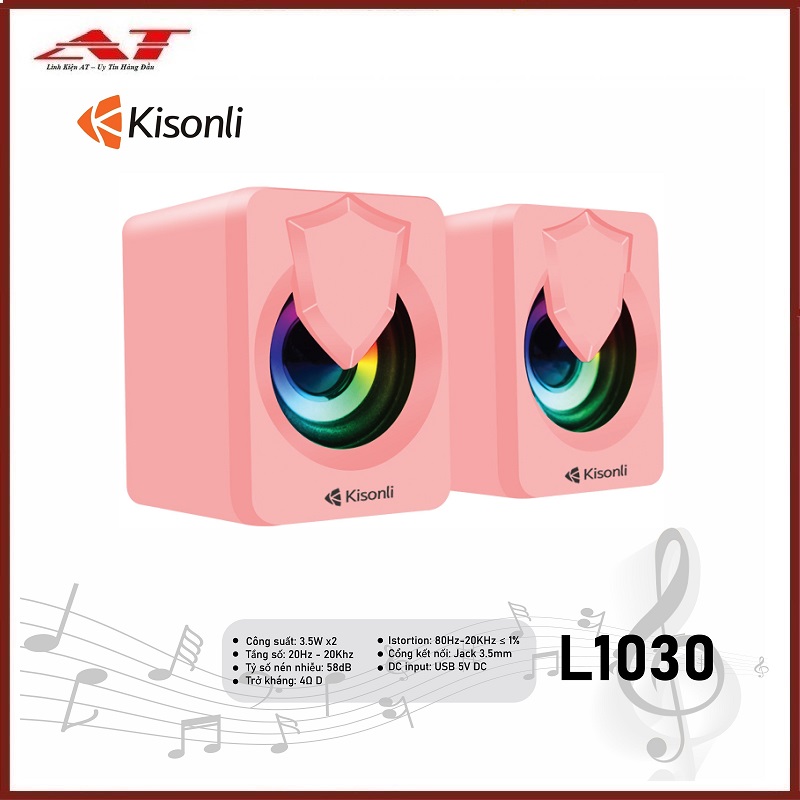 Loa 2.0 Kisonli L-1030 Pink LED