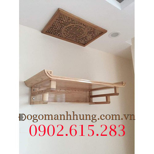 Combo Bàn thờ gia tiên, bàn thờ phật, bàn thờ cúng, tủ thờ, bàn thờ tổ tiên , hàng loại 1, bàn thờ  treo tường - Gỗ sồi MS 01( tặng tấm chống ám khói) hàng đẹp