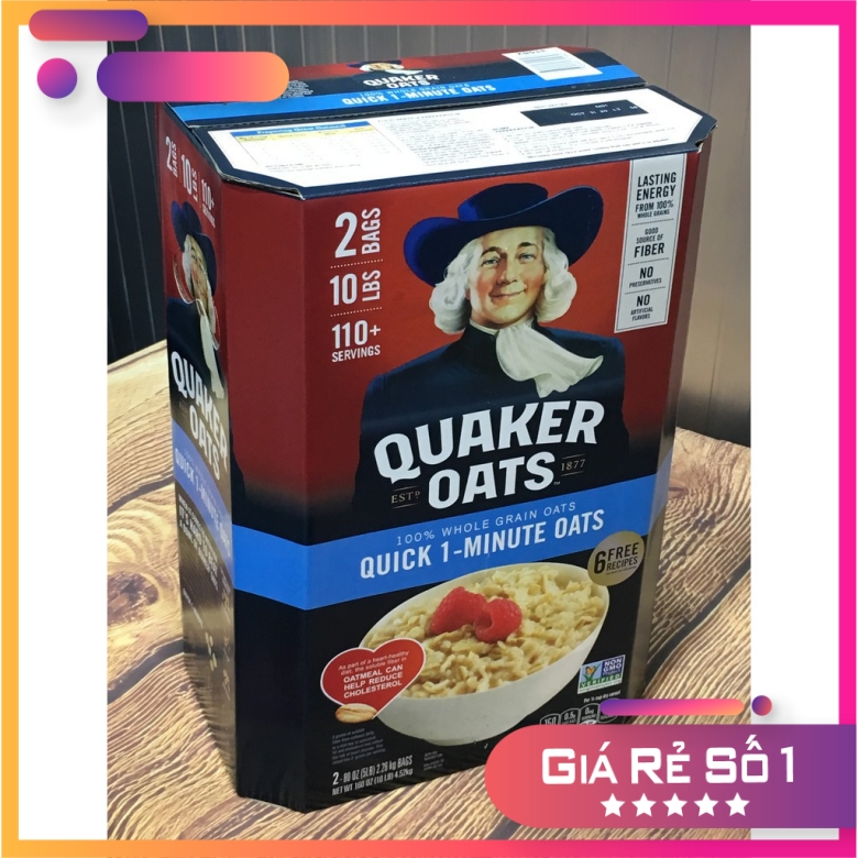 Yến Mạch Quaker Oast Thùng 4,52kg ( Nguyên Hạt Cán Mỏng )