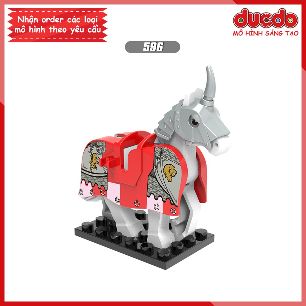 Minifigures ngựa chiến full giáp siêu đẹp - Đồ chơi Lắp ghép Xếp hình Mini Mô hình XINH 0158