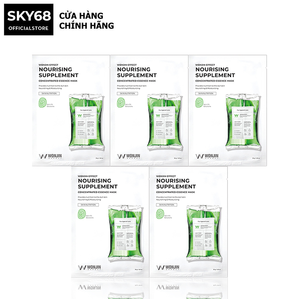 Combo 5 mặt nạ bổ sung dưỡng chất, phục hồi da wonjin effect nourishing supplement mask 30gx5 - supplement