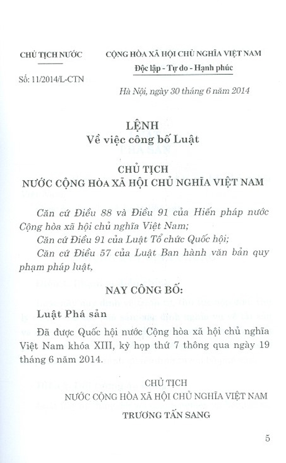 Luật phá sản (Hiện Hành)