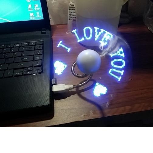QUẠT TẠO CHỮ I LOVE YOU CẮM CỔNG USB TIỆN DỤNG
