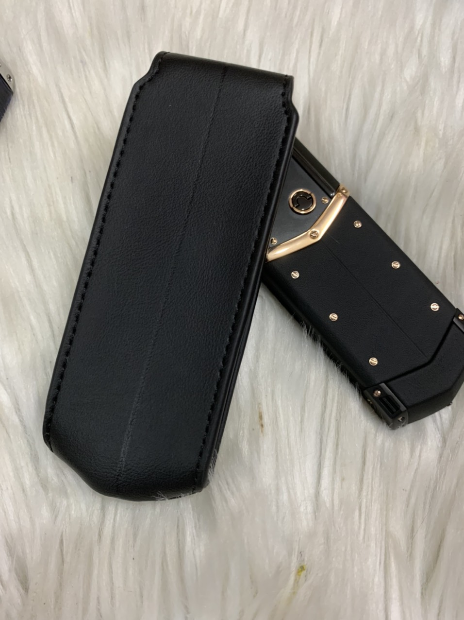 ⚡[Gía Sốc]Bao Da Nắp Gấp Vertu Singnature S Dập Vân Trơn⚡