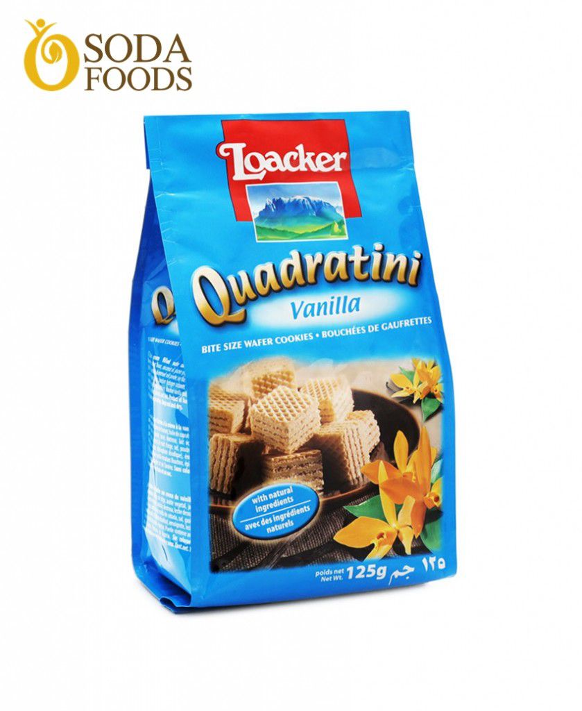 Bánh xốp Quadratini Vani hiệu Loacker – túi 125gr