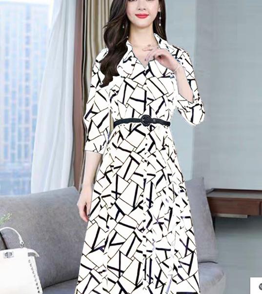 Đầm sơ mi lụa 40-50-QH