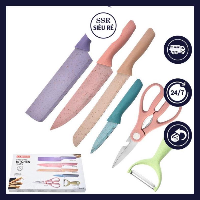 Bộ Dao Kéo Lúa Mạch 6 Món Kháng Khuẩn Siêu Sắc Bén (LA7297)